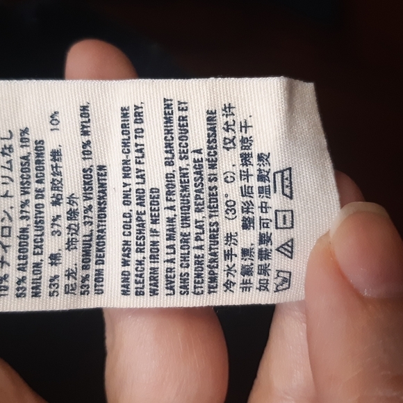 Abercrombie girls size XL cardigan sweater button up navy blue flower details - Picture 8 of 8